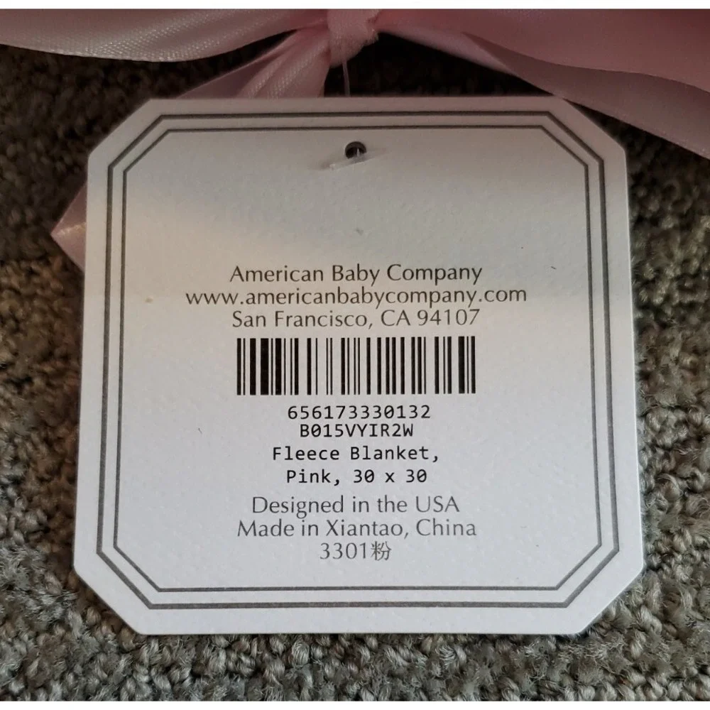 American Baby Company Fleece Receiving Blanket Pink Baby Shower Girl‎ Gift NEW